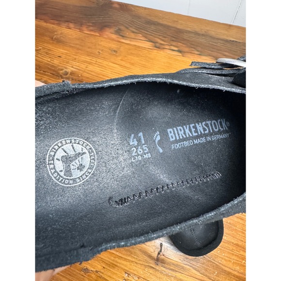 Birkenstock Buckley Clogs Black Suede EU 41 US Women's 10 Narrow Mules - Picture 9 of 10